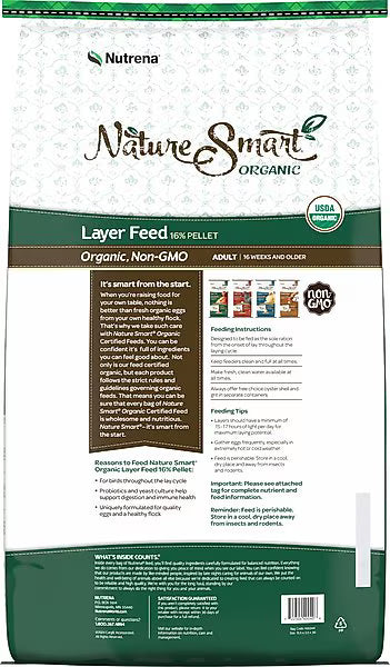 Nutrena Nature Smart Organic Layer Feed Layer 16% Protein Pellet Chicken Feed