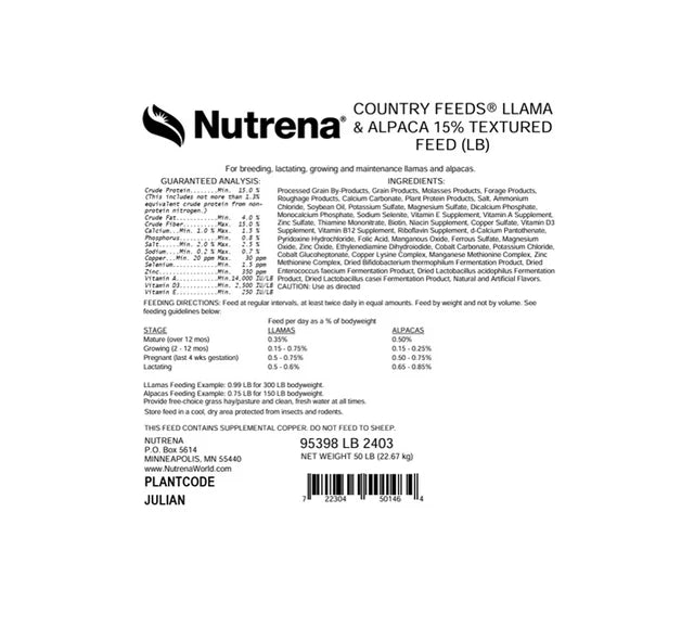 Nutrena Country Feeds Textured Alpaca Feed