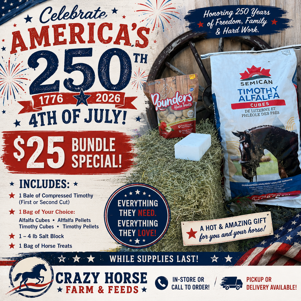 4th of July Red, White, and Hay Bundle Special All for $25.00