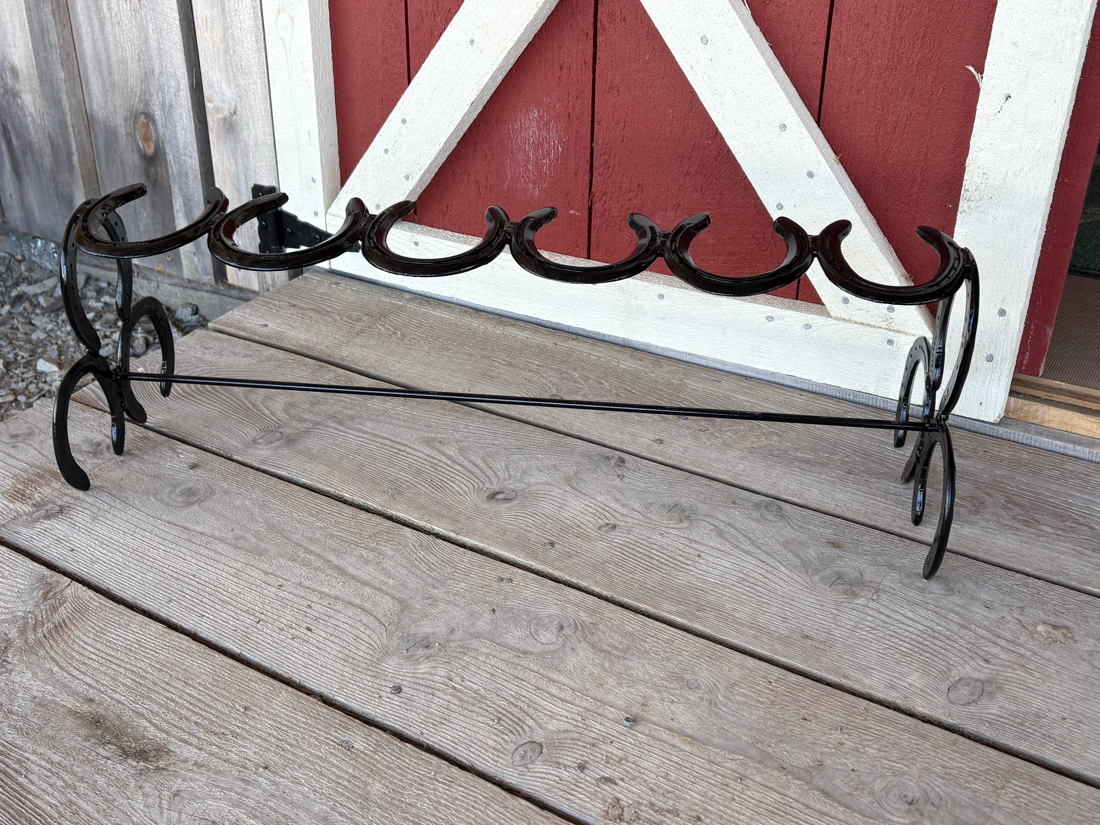 Handmade Horse Shoe Boot Rack