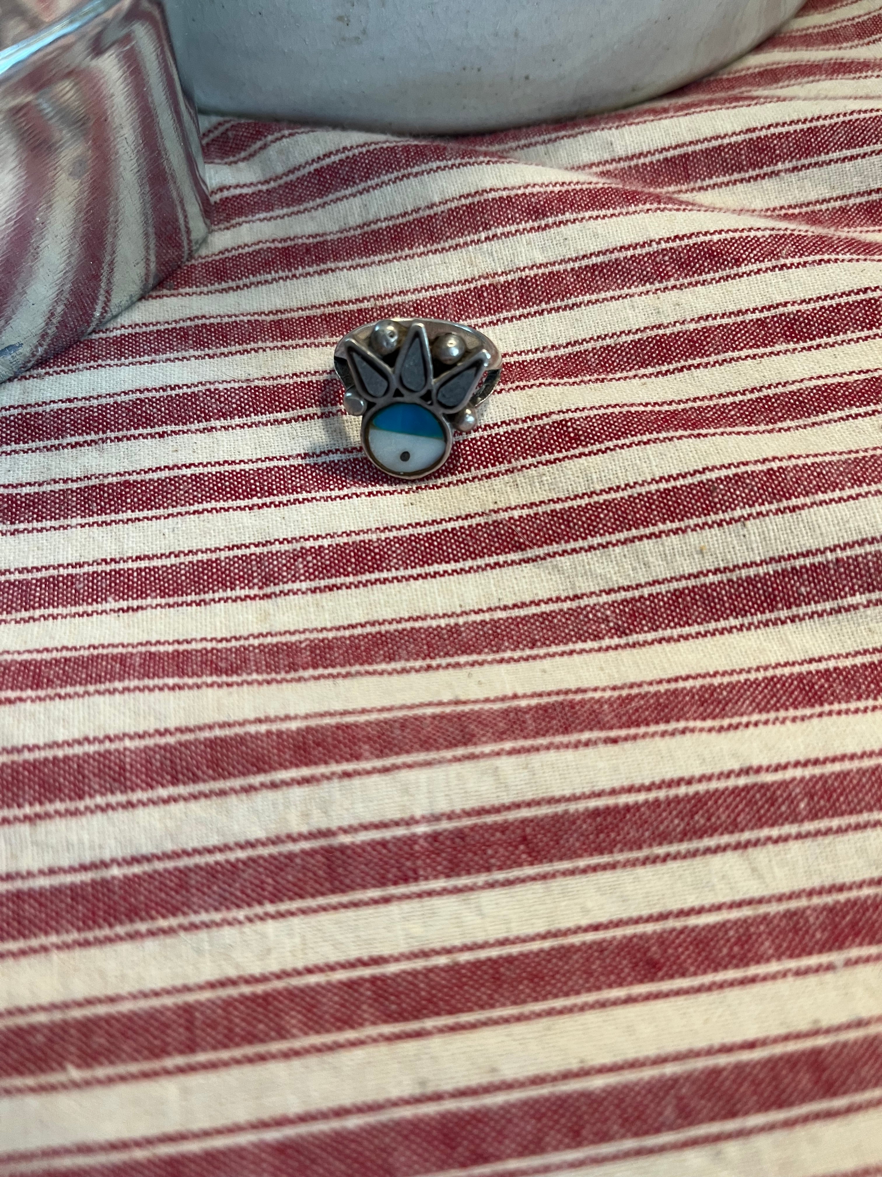 Navajo inlaid stone band ring
